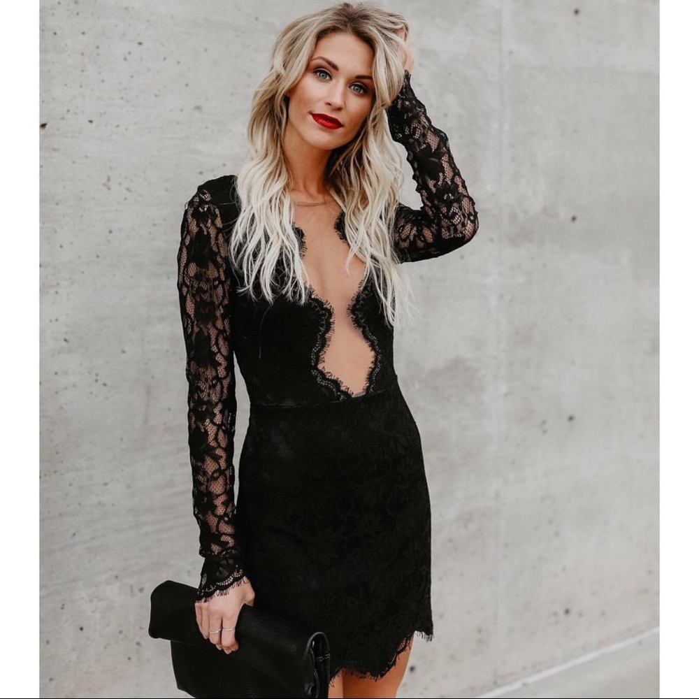 Vici Spectacle Black Lace Dress